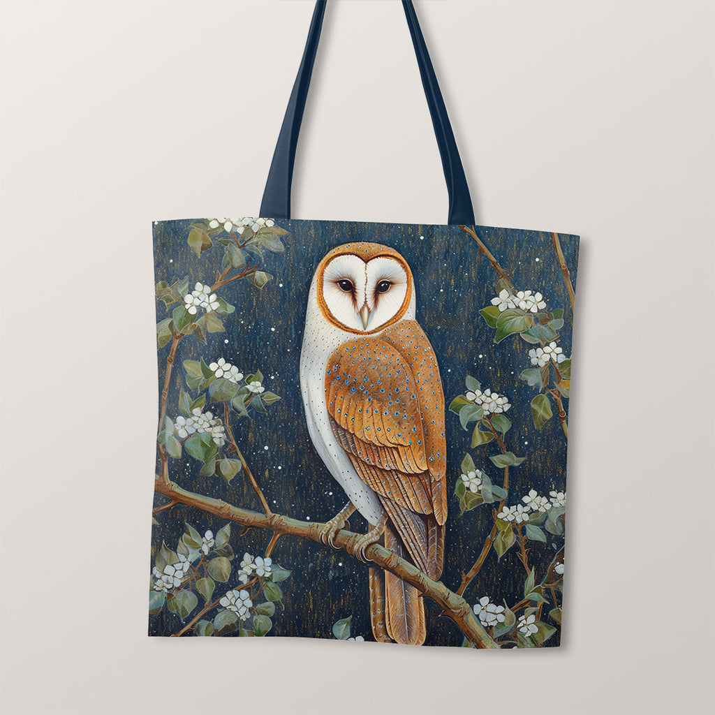 👉 PRINT ON DEMAND 👈TOTE Night Owl Bag Panel Various Fabric Bases