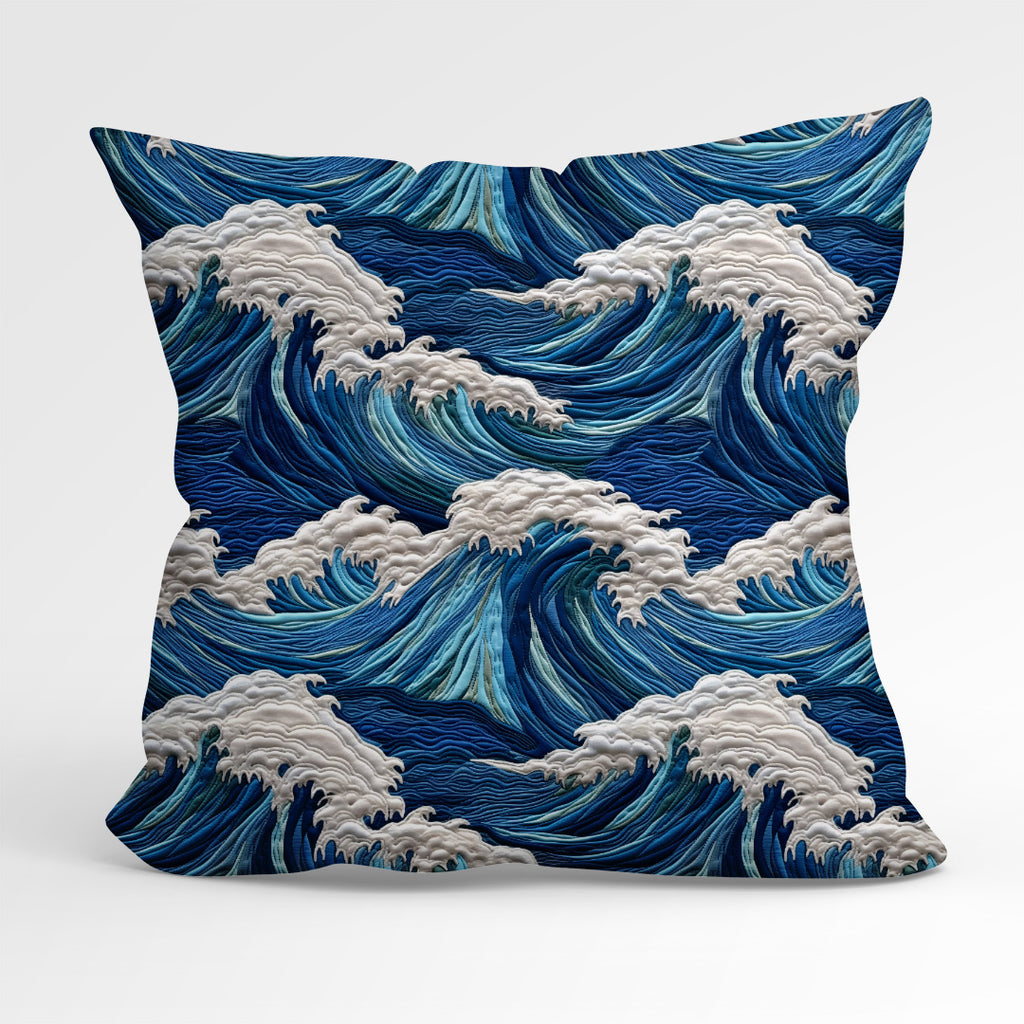 👉 PRINT ON DEMAND 👈 Ocean Waves Embroidery Various Fabric Bases