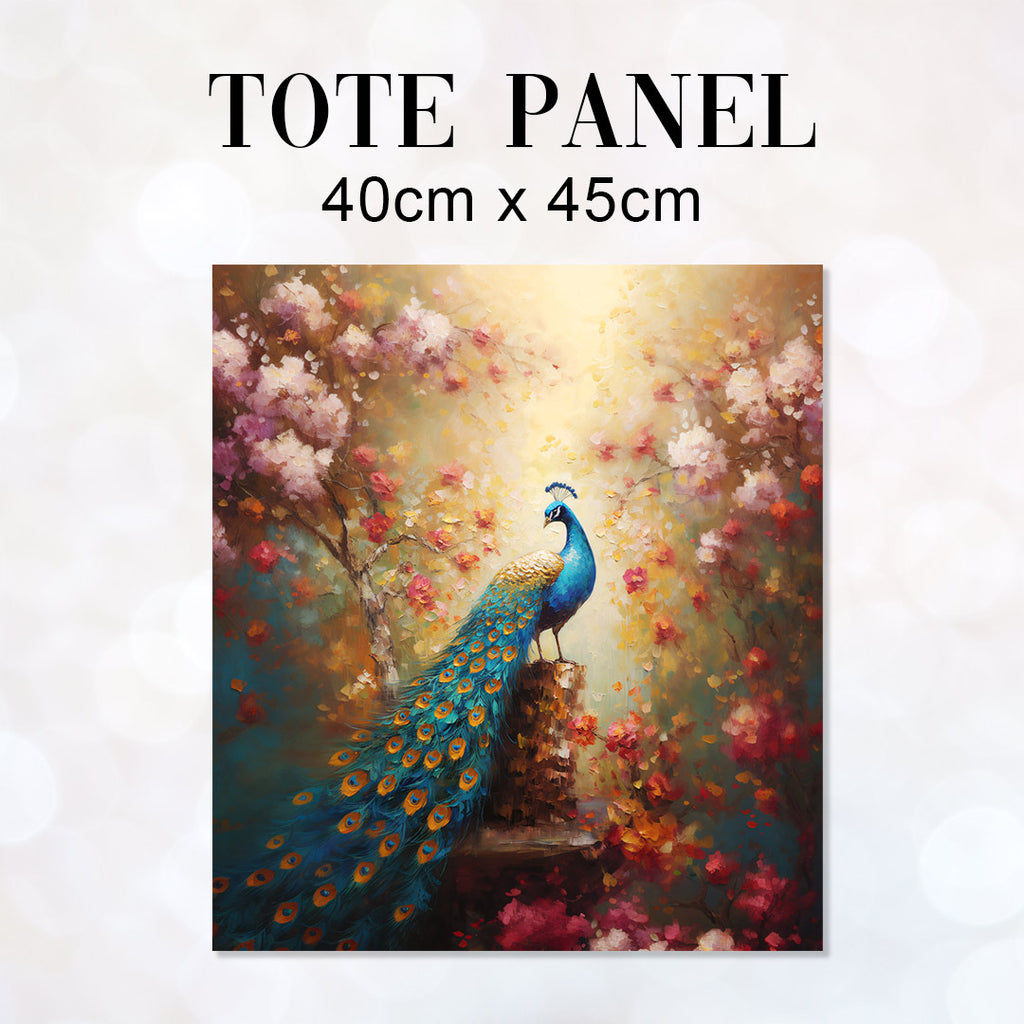 👉 PRINT ON DEMAND 👈 TOTE Peacock Painting Fabric Bag Panel