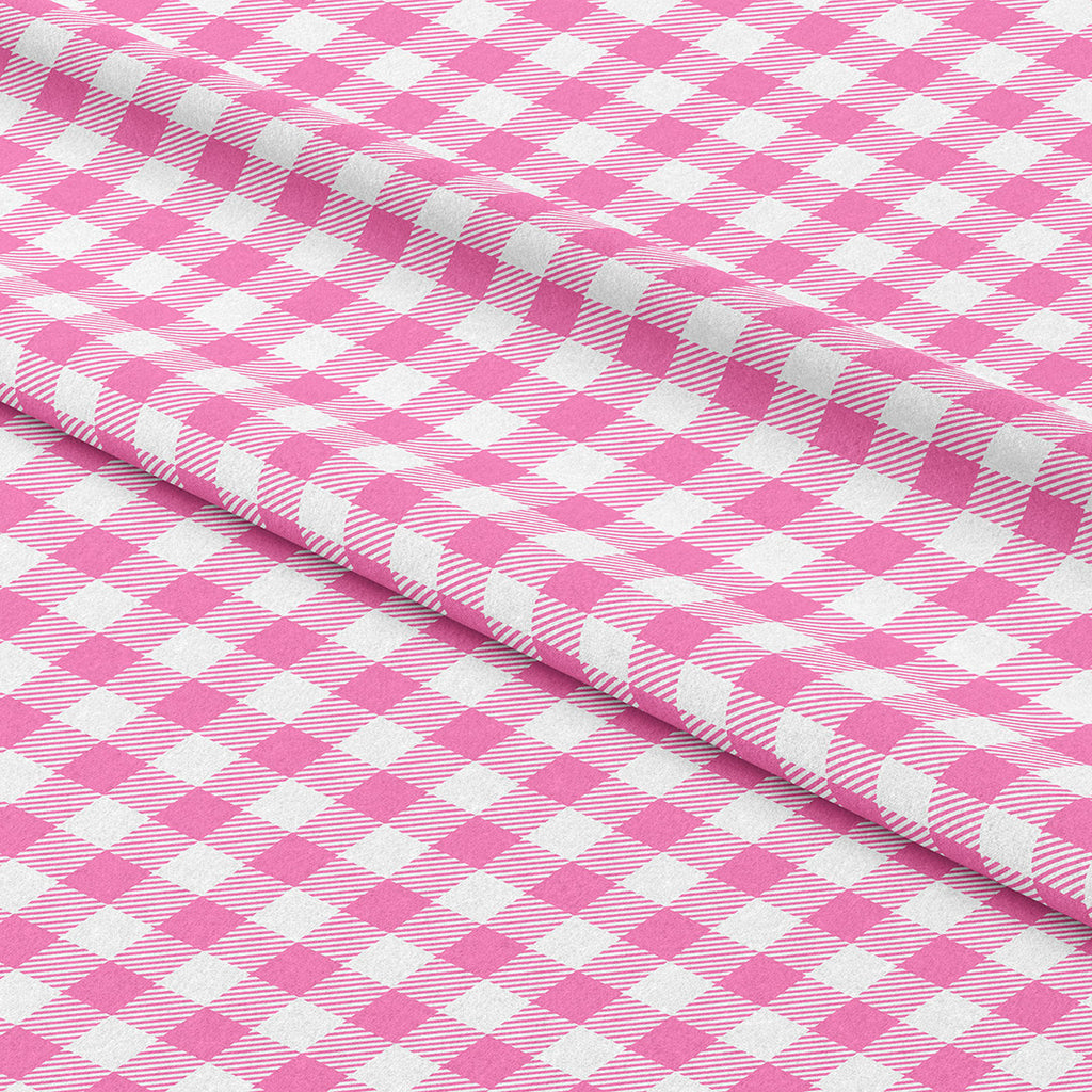 👉 PRINT ON DEMAND 👈 Pink Check Persian Various Fabric Bases