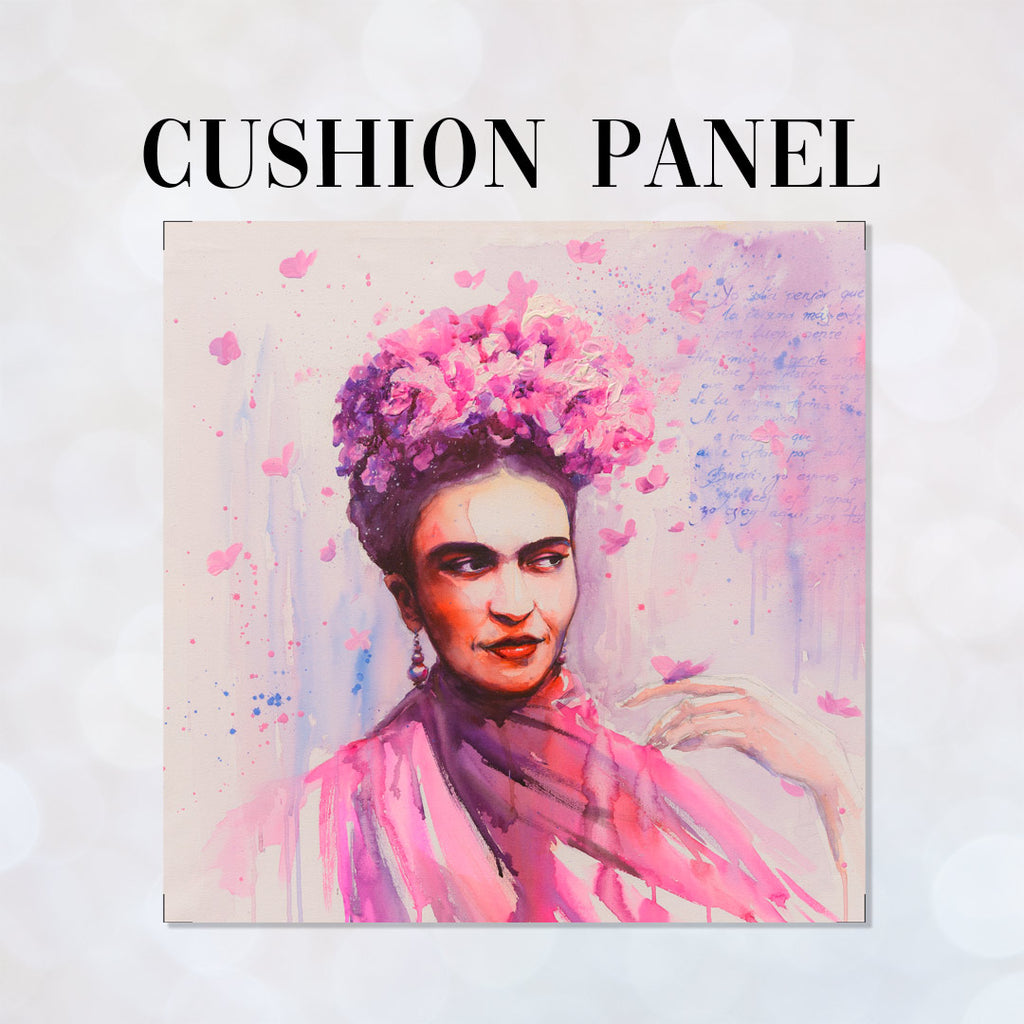 👉 PRINT ON DEMAND 👈 CUSHION Fabric Panel Pink Frida