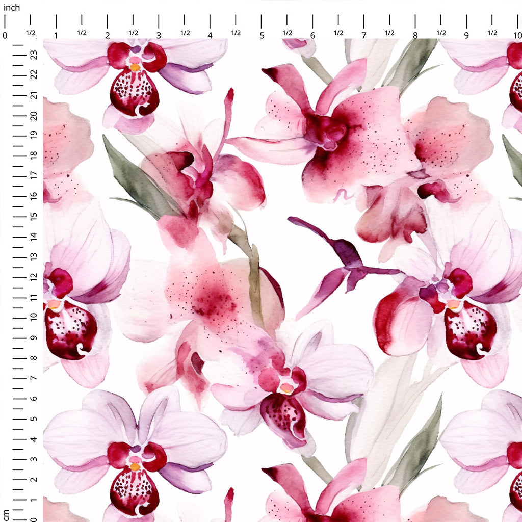 👉 PRINT ON DEMAND 👈 Pink Orchids Various Fabric Bases