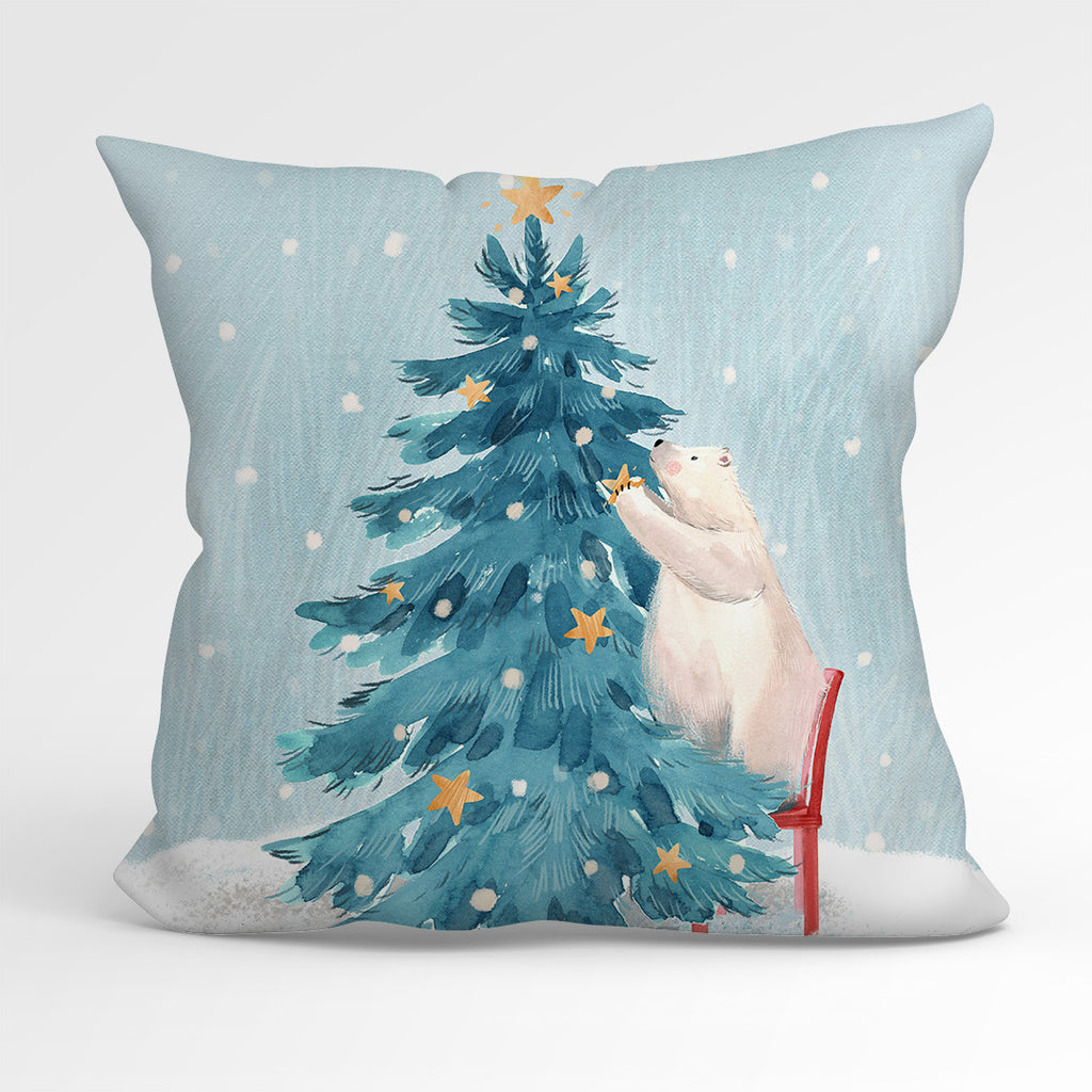 👉 PRINT ON DEMAND 👈 CUSHION Fabric Panel Polar Bears Christmas