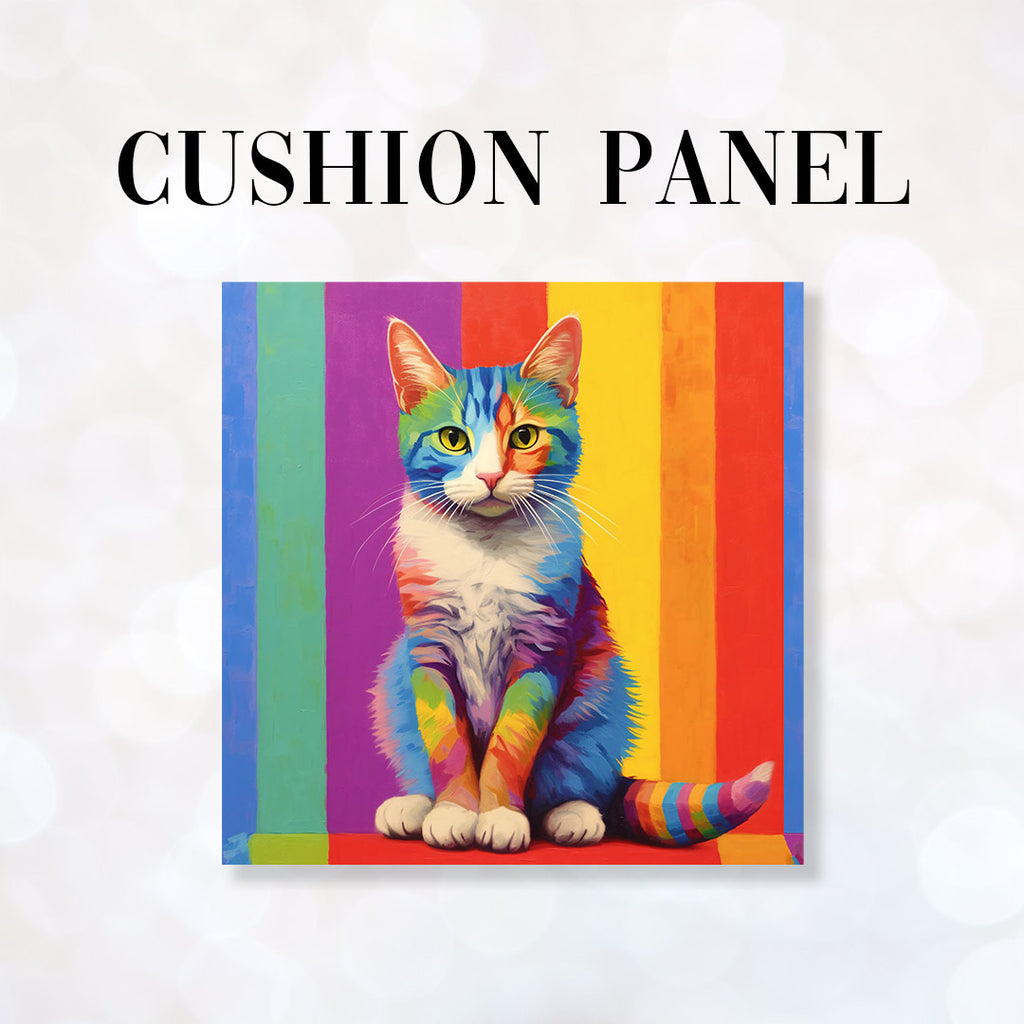 👉 PRINT ON DEMAND 👈 CUSHION Fabric Panel Pride Cat