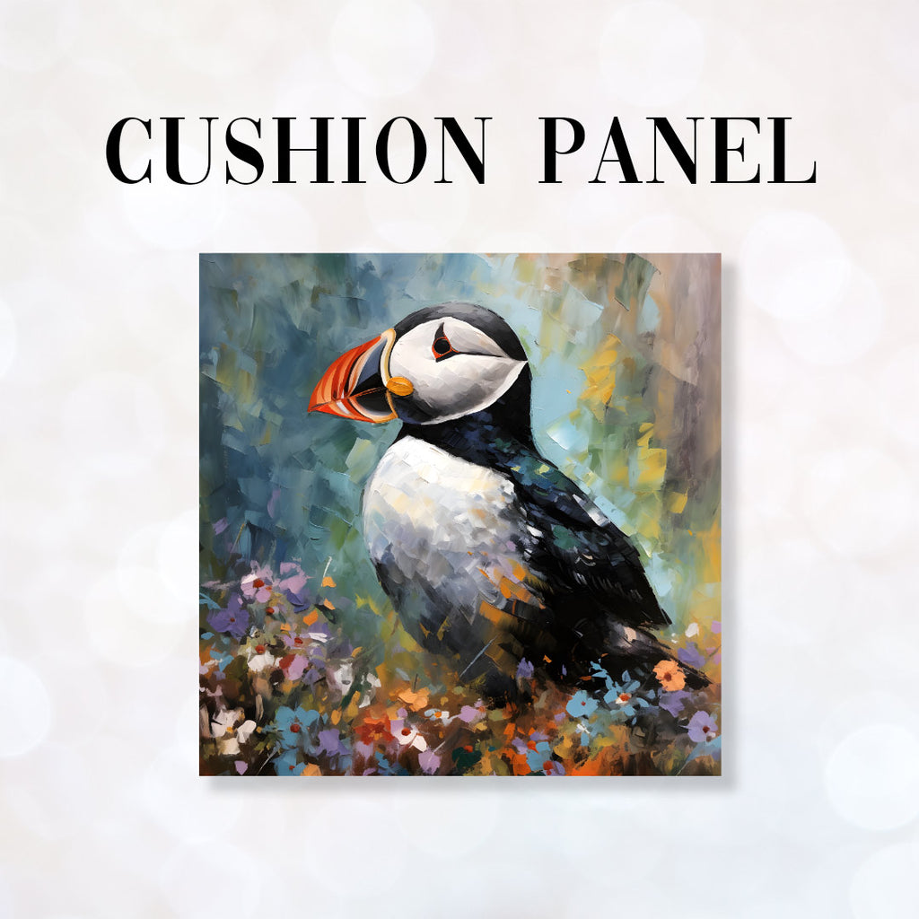 👉 PRINT ON DEMAND 👈 CUSHION Fabric Panel Puffin 2