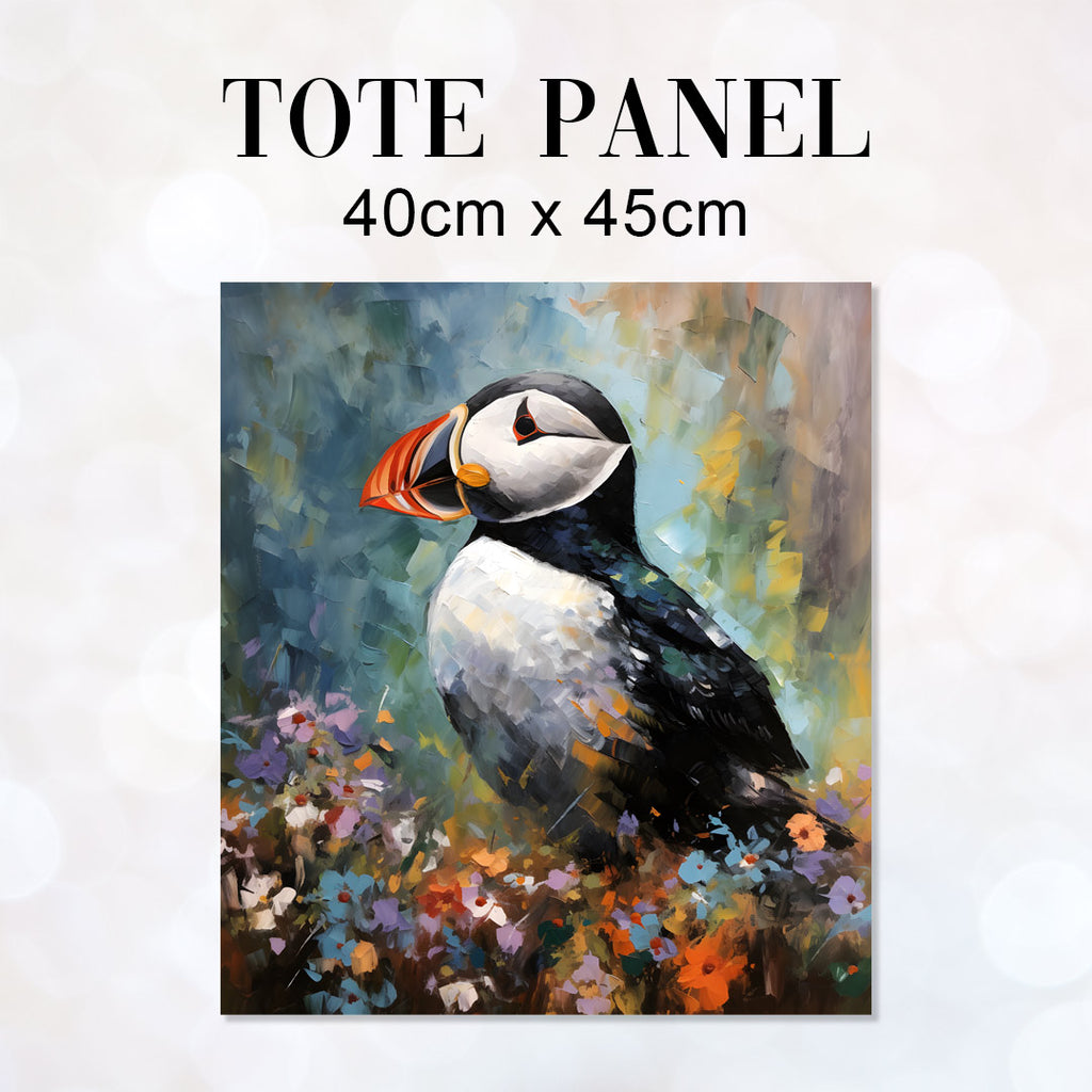 👉 PRINT ON DEMAND 👈 TOTE Puffin 2 Fabric Bag Panel