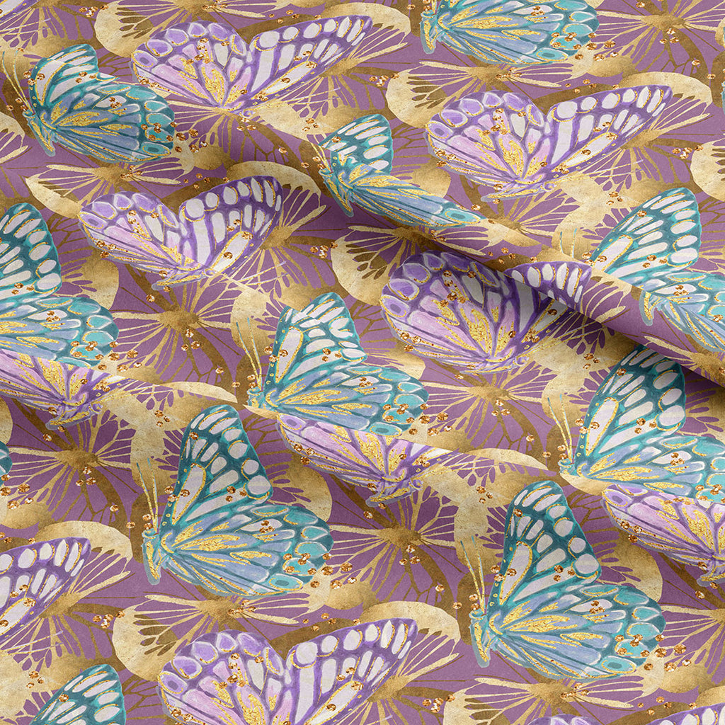 👉 PRINT ON DEMAND 👈 Purple Butterfly Various Fabric Bases