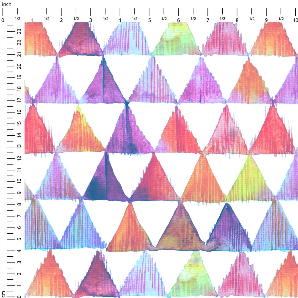 👉 PRINT ON DEMAND 👈 Rainbow Triangles Various Fabric Bases