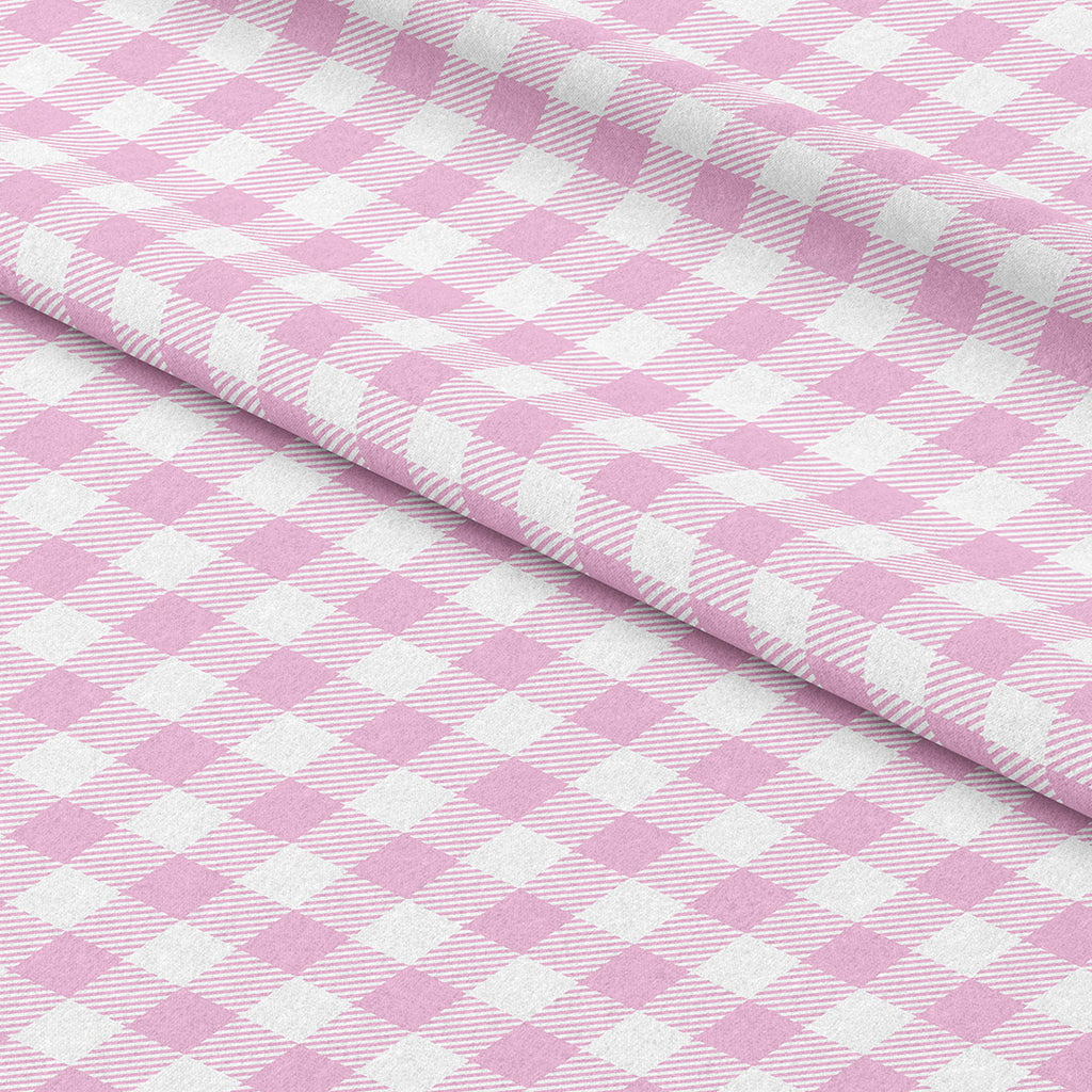 👉 PRINT ON DEMAND 👈 Rose Pink Checks Various Fabric Bases