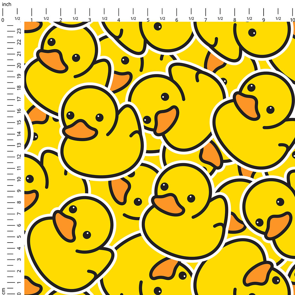 👉 PRINT ON DEMAND 👈 Rubber Ducks Yellow Various Fabric Bases