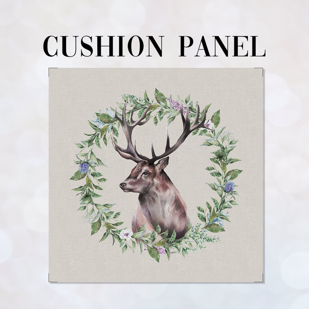 👉 PRINT ON DEMAND 👈 CUSHION Fabric Panel Stag Grey SC-3