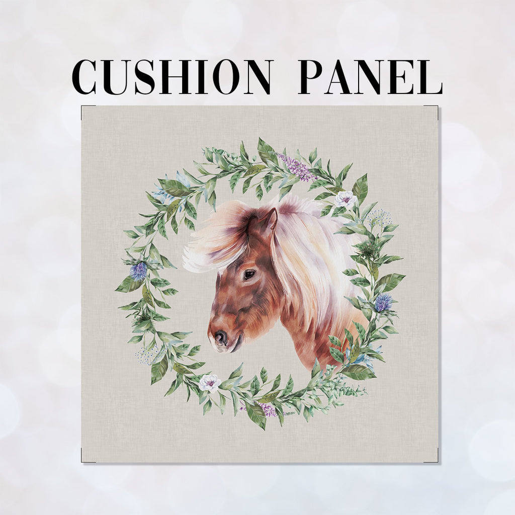 👉 PRINT ON DEMAND 👈 CUSHION Fabric Panel Shetland Pony Grey SC-6