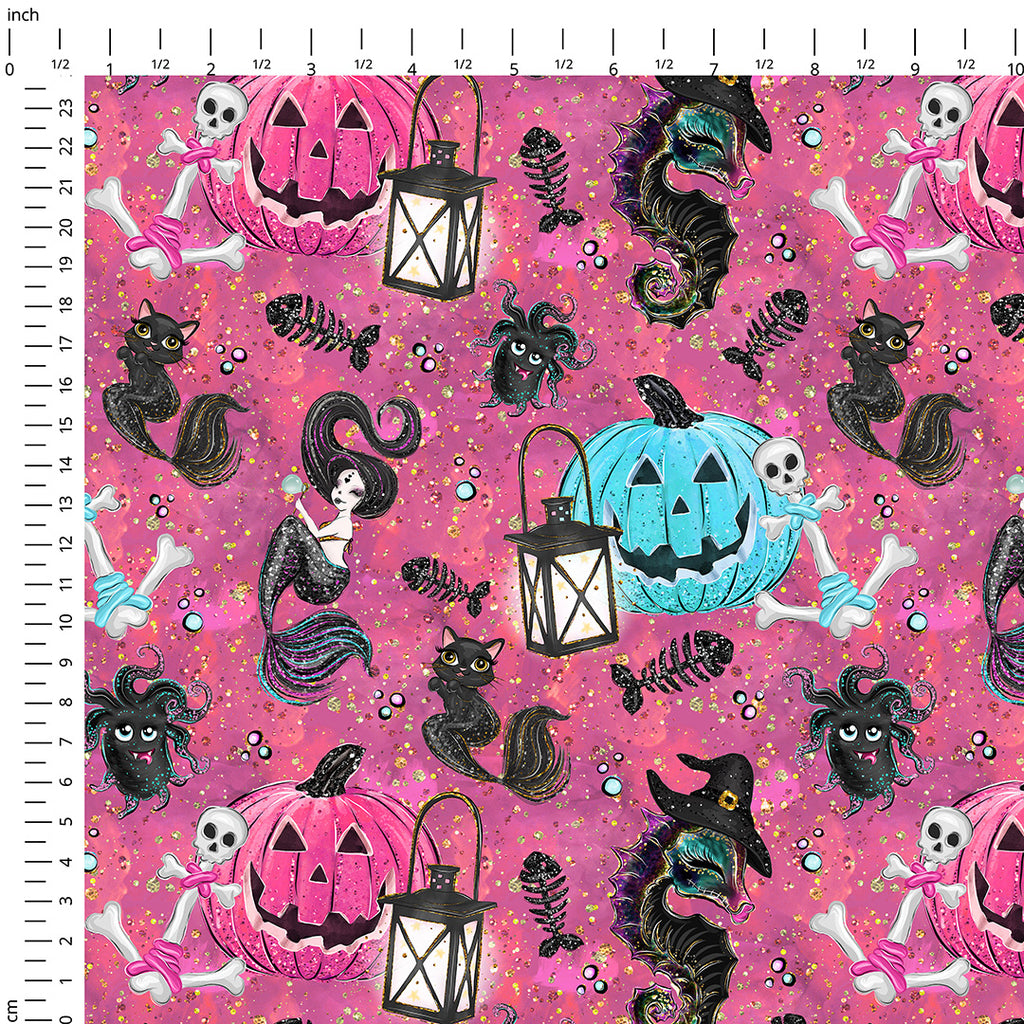👉 PRINT ON DEMAND 👈 Satly Witches Pink Various Fabric Bases
