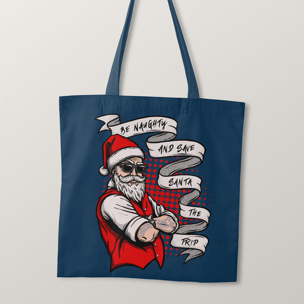 👉 PRINT ON DEMAND 👈 TOTE Save Santa The Trip Fabric Bag Panel