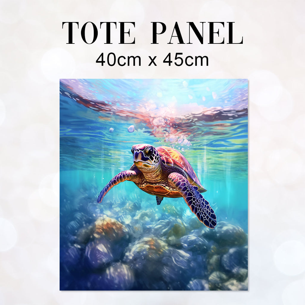 👉 PRINT ON DEMAND 👈 TOTE Sea Turtle Fabric Bag Panel