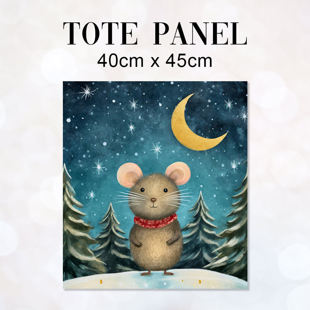 👉 PRINT ON DEMAND 👈 TOTE Silent Night Mouse TP-103 Fabric Bag Panel