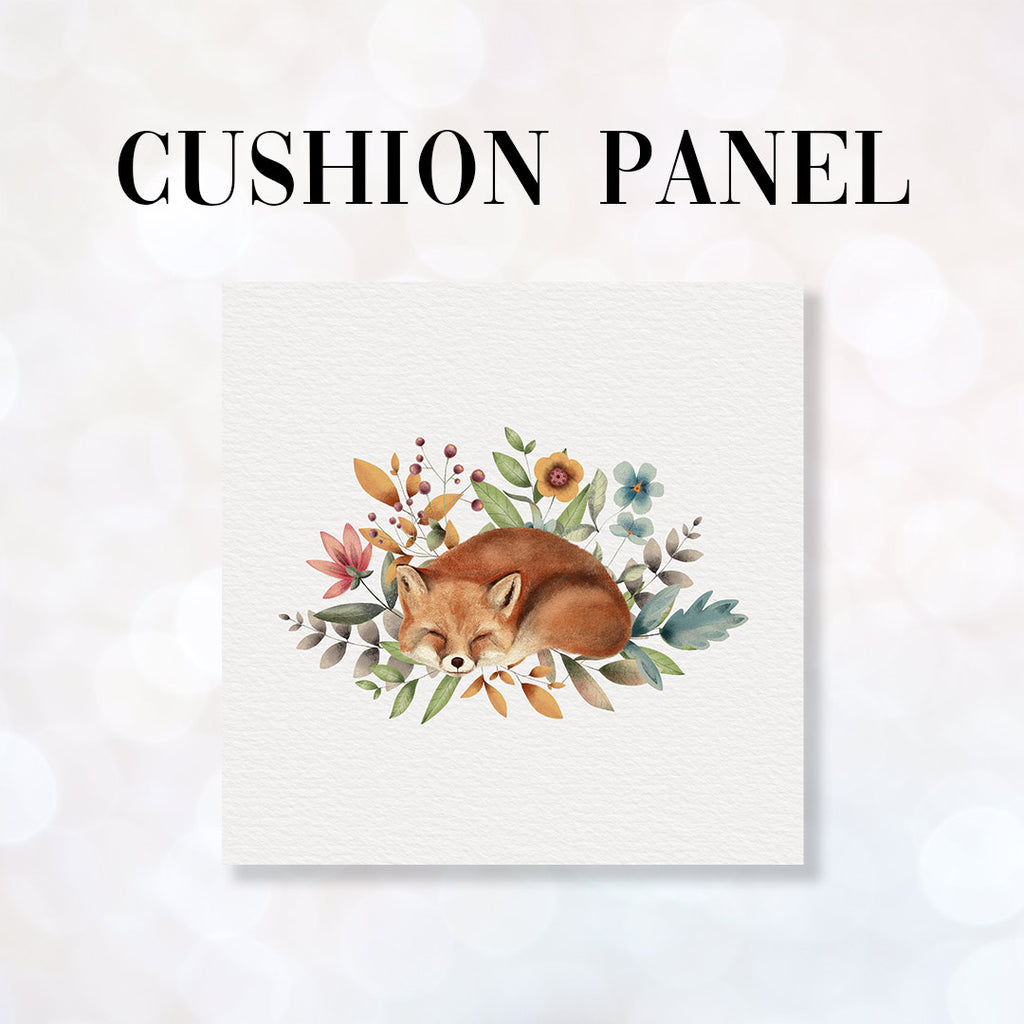 👉 PRINT ON DEMAND 👈 CUSHION Fabric Panel Sleeping Fox