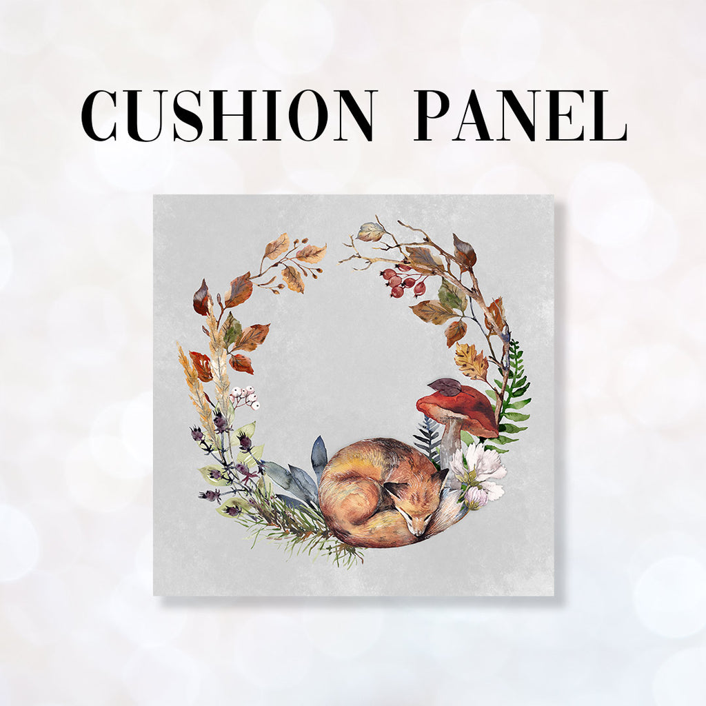 👉 PRINT ON DEMAND 👈 CUSHION Fabric Panel Sleeping Fox Lilac