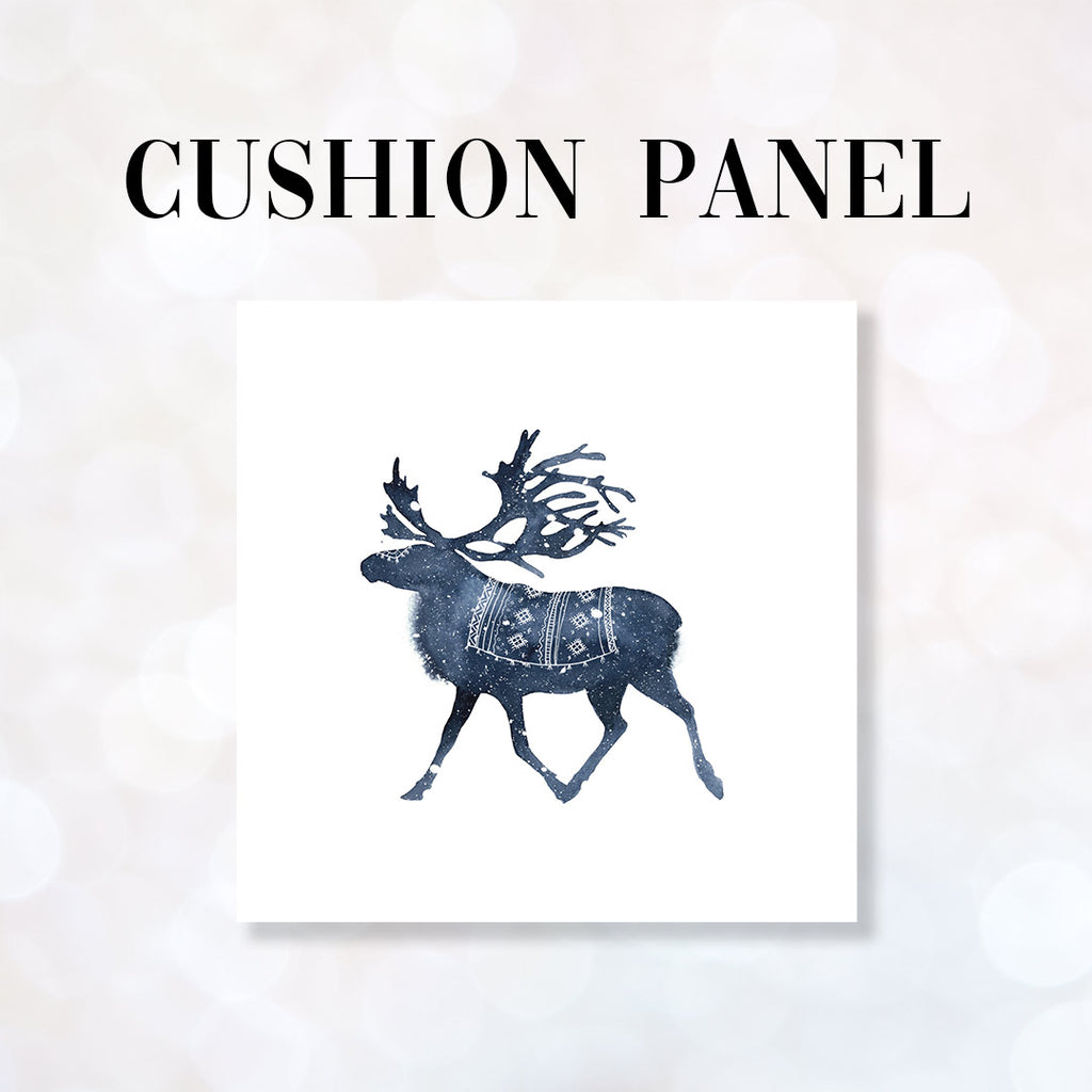 👉 PRINT ON DEMAND 👈 CUSHION Fabric Panel Snowy Moose