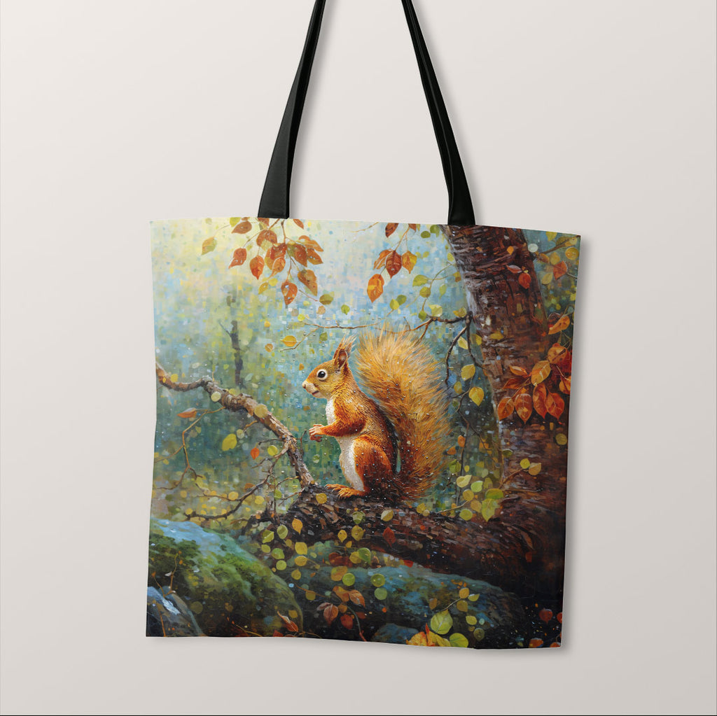 👉 PRINT ON DEMAND 👈 TOTE Squirrel Fabric Bag Panel