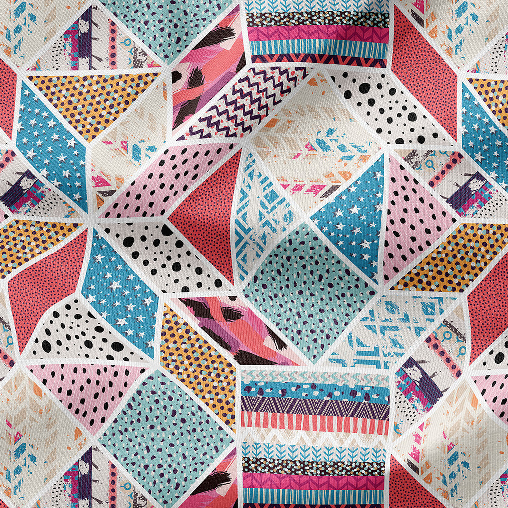 👉 PRINT ON DEMAND 👈 Star Patchwork Various Fabric Bases