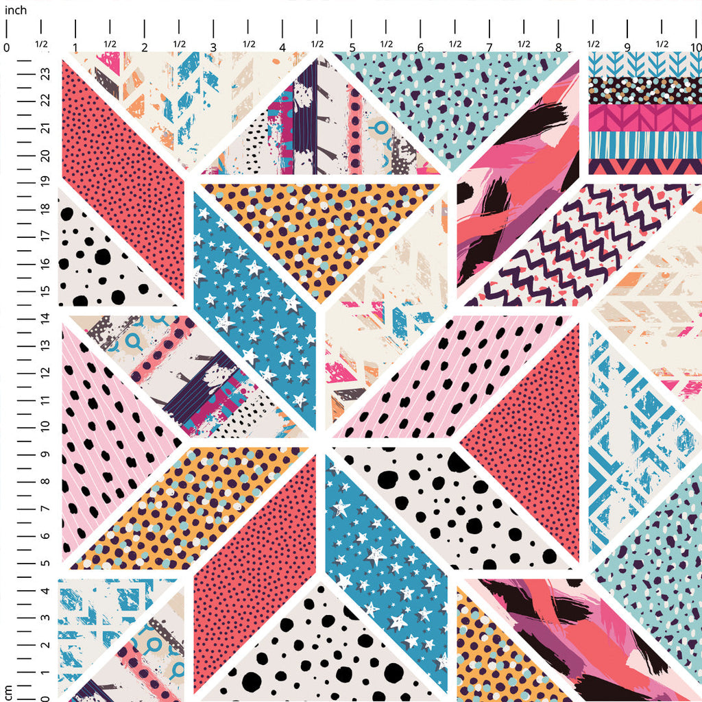 👉 PRINT ON DEMAND 👈 Star Patchwork Various Fabric Bases