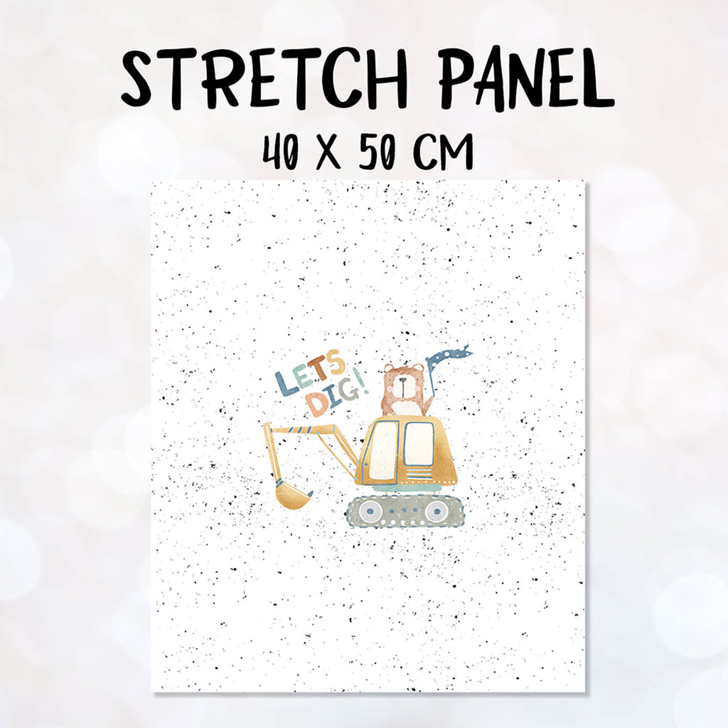👉 PRINT ON DEMAND PANEL 👈 Let's Dig White Stretch Panel, Various Fabric Bases