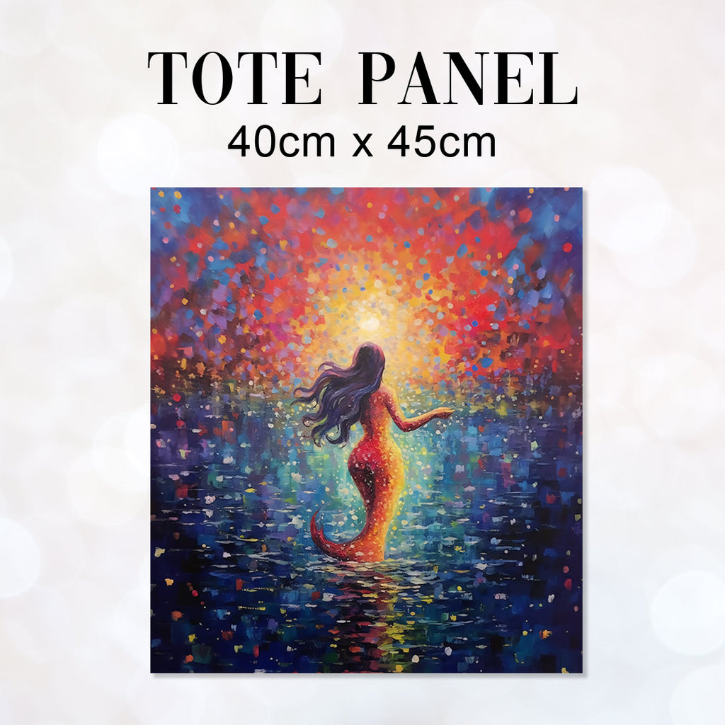 👉 PRINT ON DEMAND 👈 TOTE Rainbow Mermaid TP-11 Fabric Bag Panel