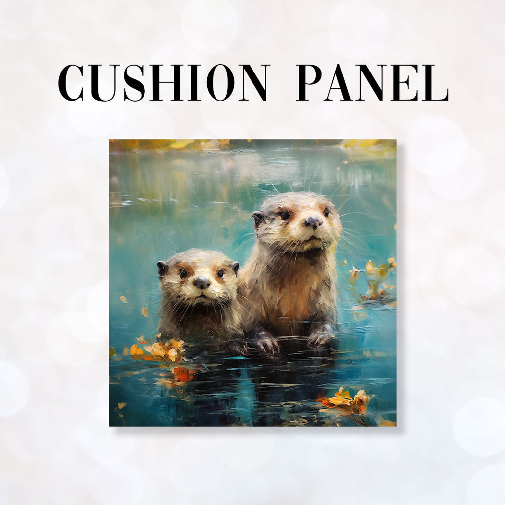 👉 PRINT ON DEMAND 👈 CUSHION Fabric Panel Otters CP-12