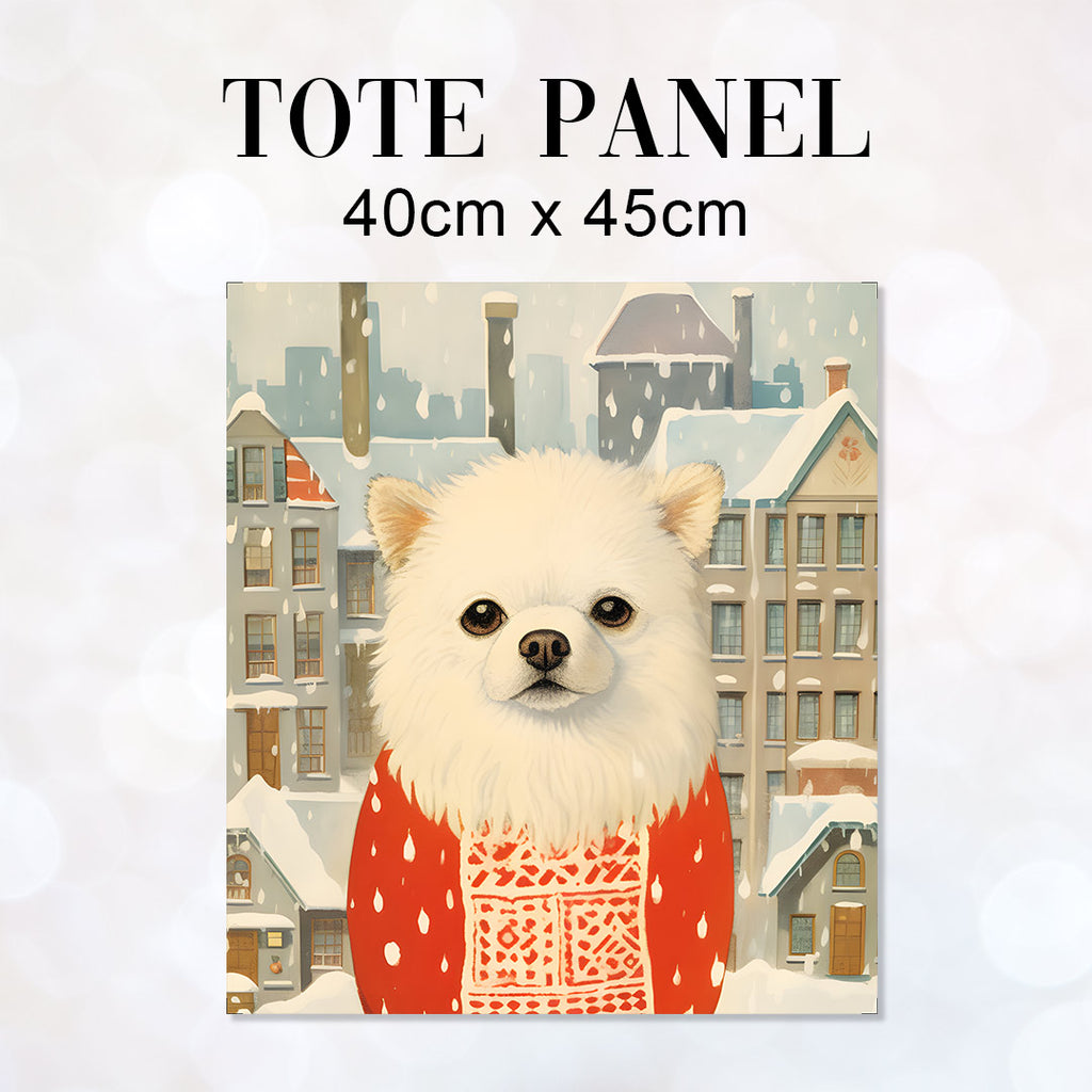 👉 PRINT ON DEMAND 👈 TOTE Christmas Jumper Dog TP-120 Fabric Bag Panel