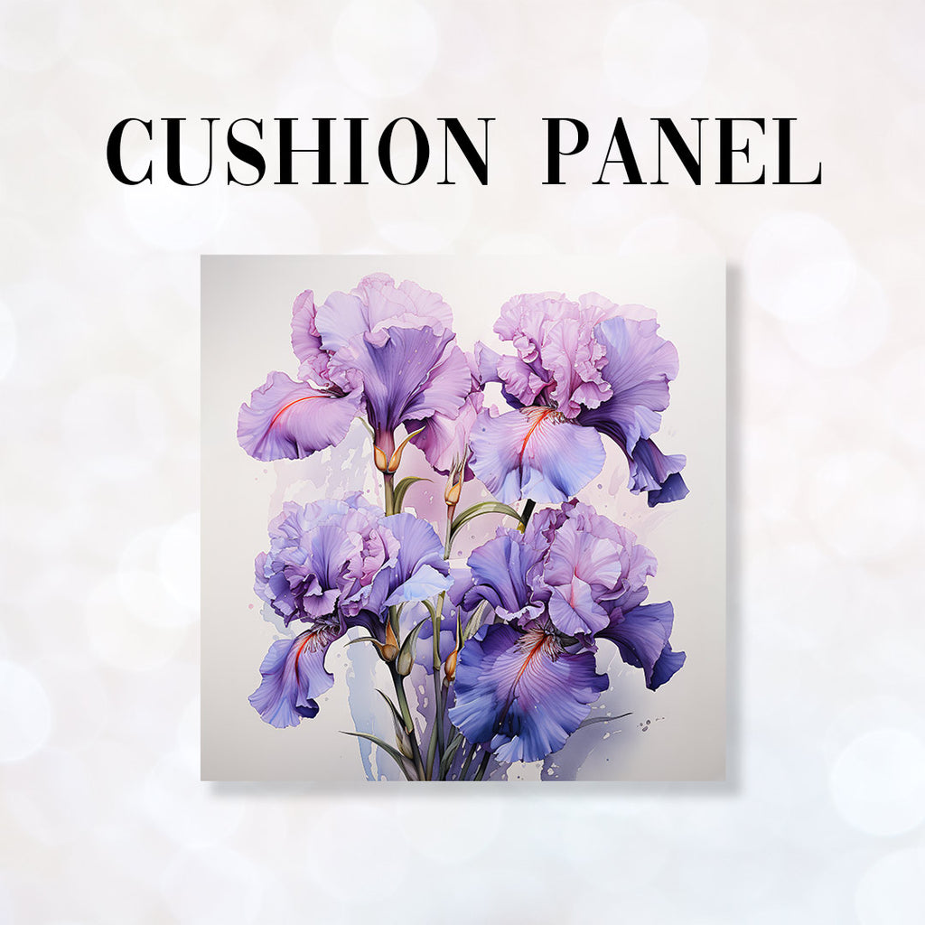 👉 PRINT ON DEMAND 👈 CUSHION Fabric Panel Iris Bouquette CP-20