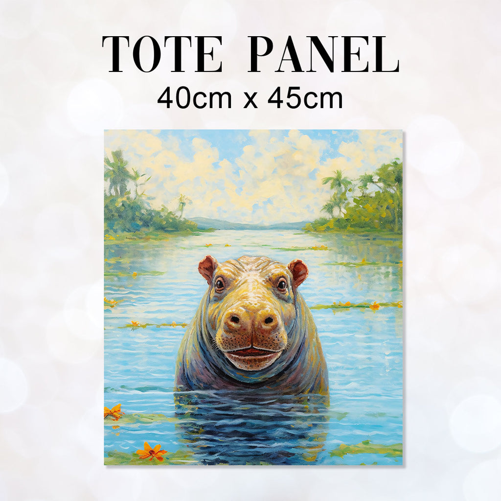 👉 PRINT ON DEMAND 👈 TOTE Hippo TP-21 Fabric Bag Panel
