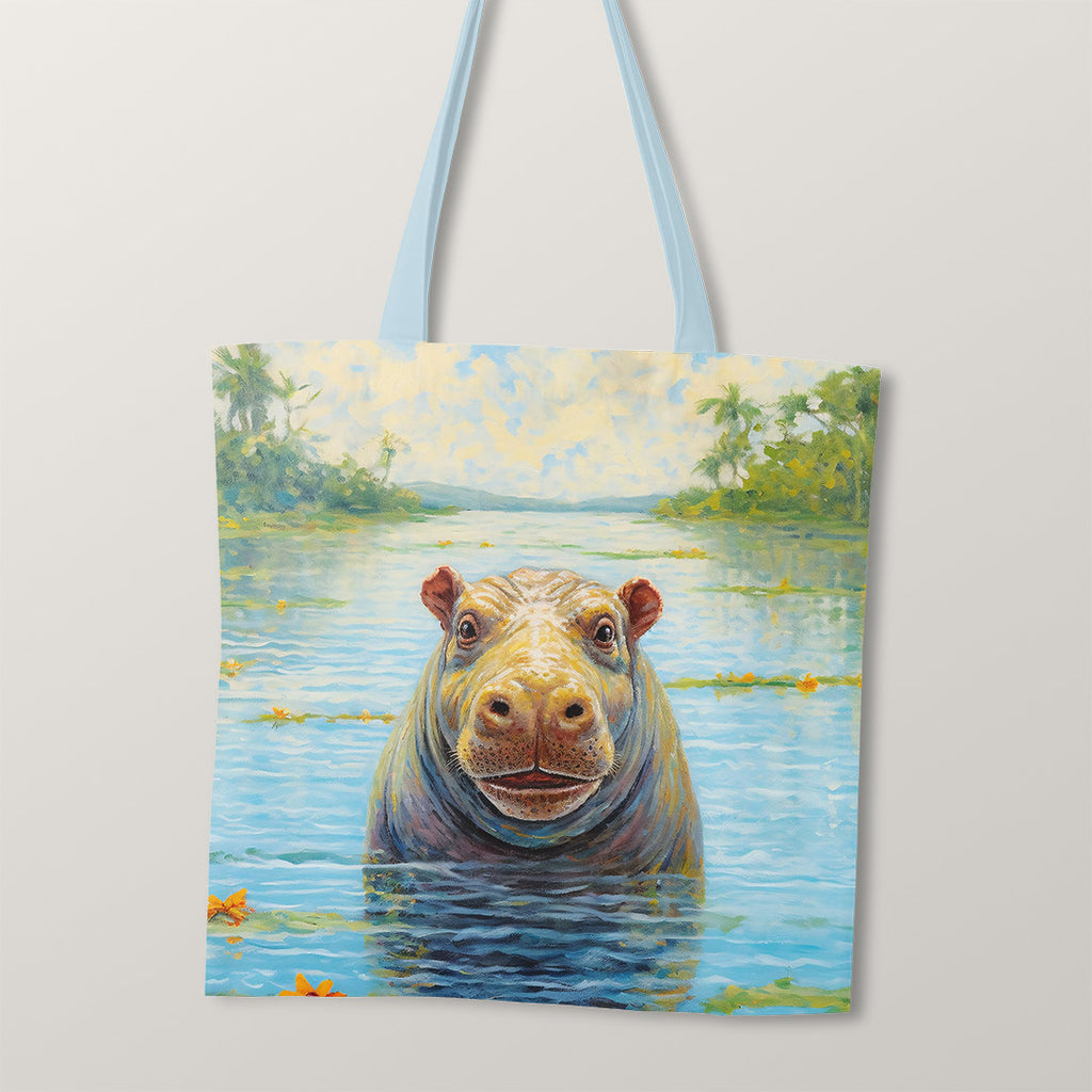 👉 PRINT ON DEMAND 👈 TOTE Hippo TP-21 Fabric Bag Panel