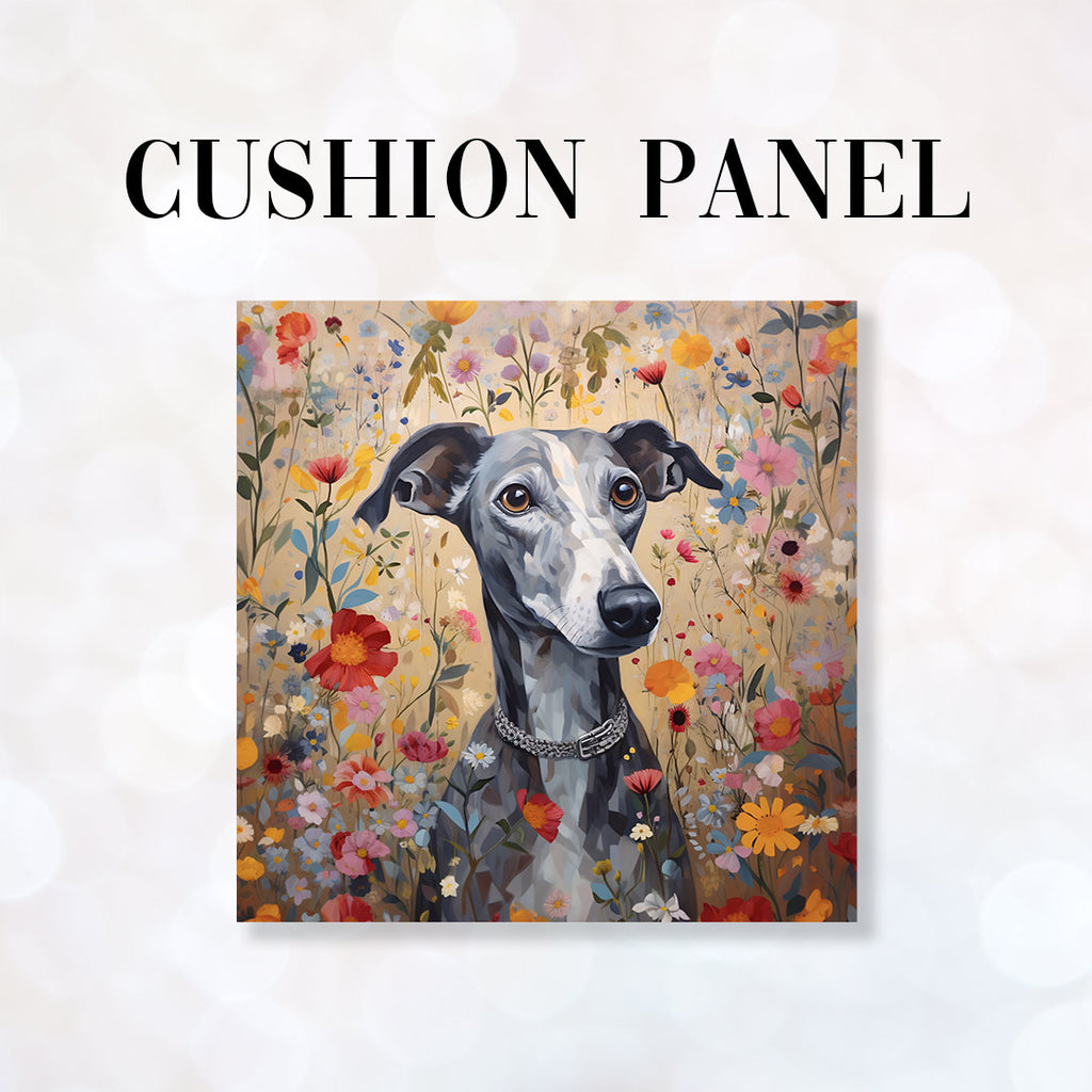 👉 PRINT ON DEMAND 👈 CUSHION Fabric Panel Greyhound Meadow CP-23