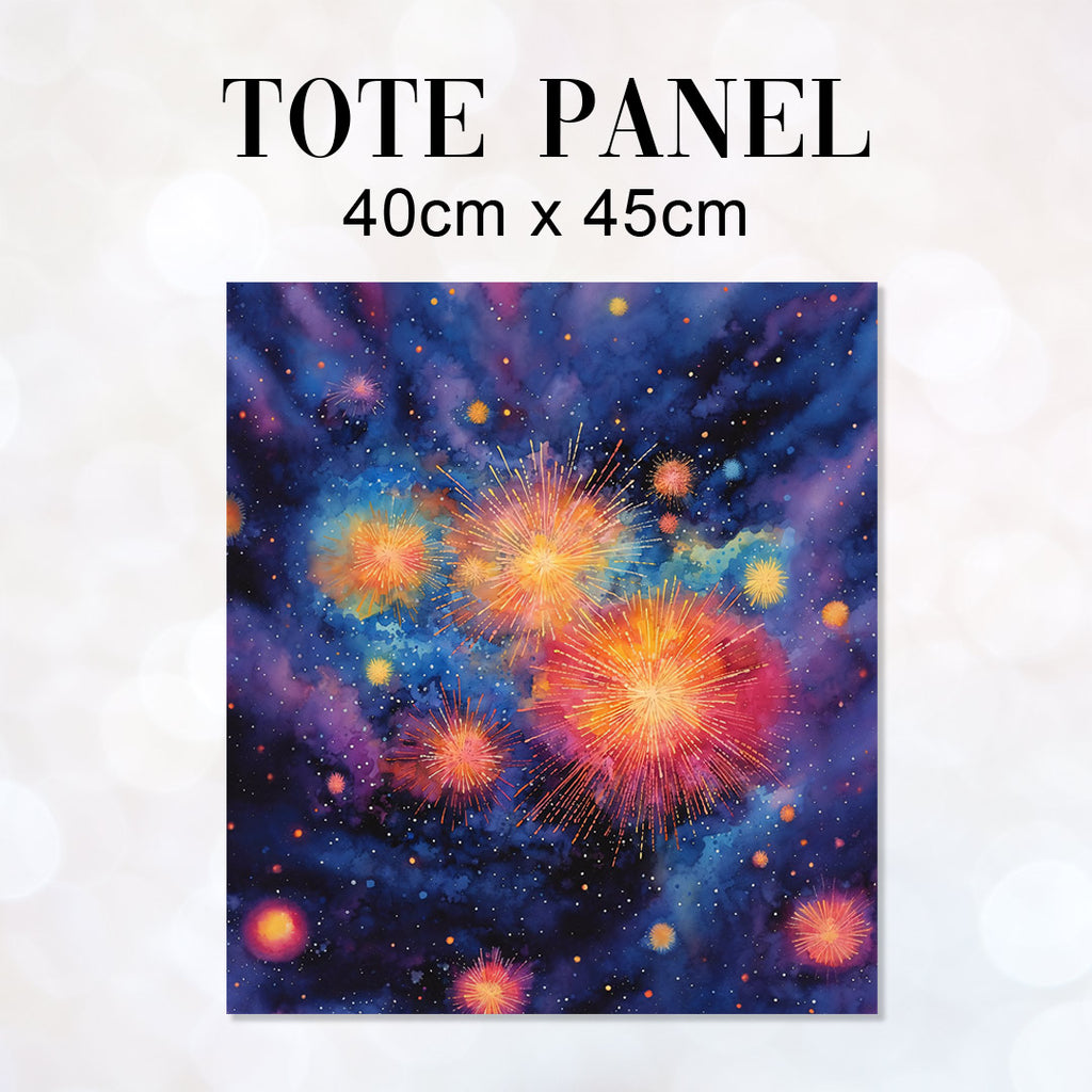 👉 PRINT ON DEMAND 👈 TOTE Galaxy Fireworks TP-63 Fabric Bag Panel
