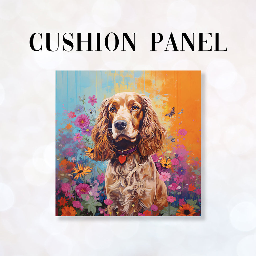 👉 PRINT ON DEMAND 👈 CUSHION Fabric Panel Golden Springer Spaniel CP-25