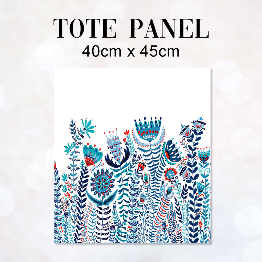 👉 PRINT ON DEMAND 👈 TOTE Folk Floral TP-29 Fabric Bag Panel