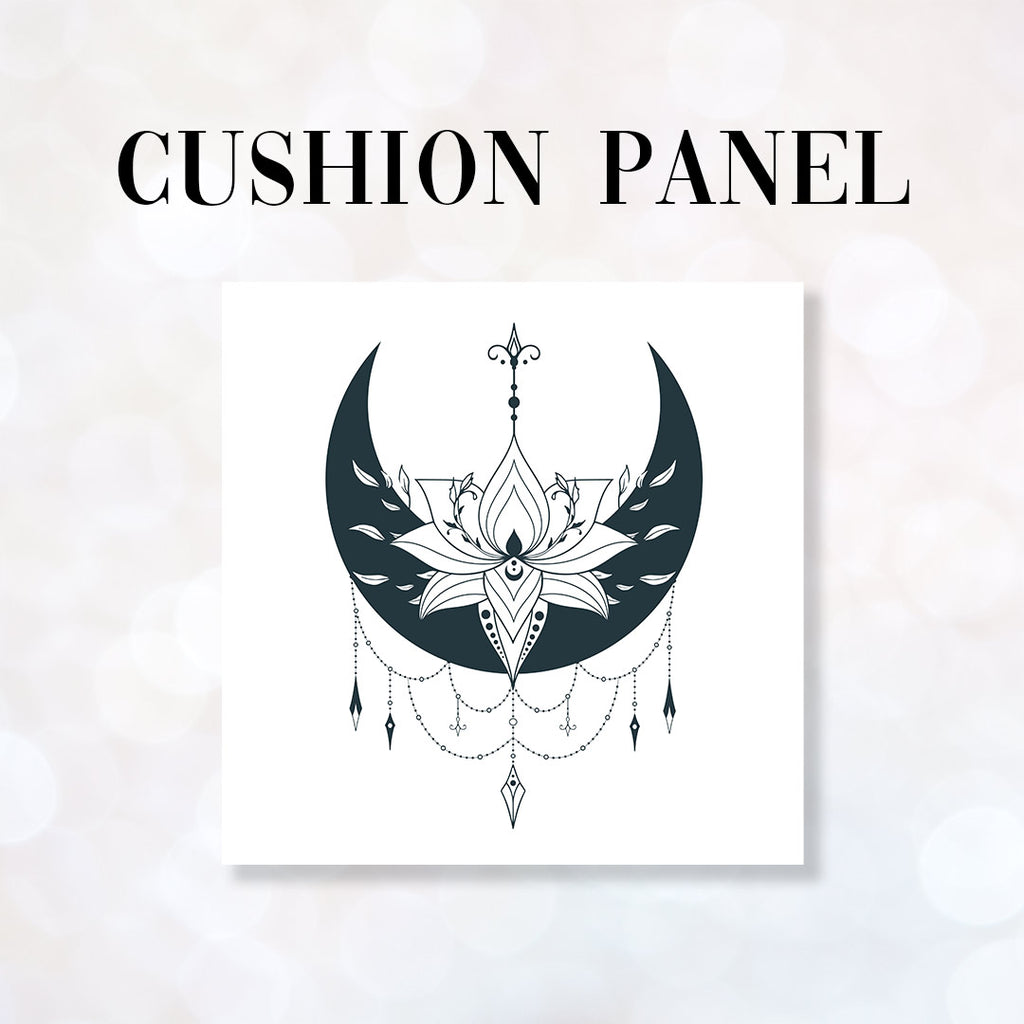 👉 PRINT ON DEMAND 👈 CUSHION Fabric Panel Floral Moon CP-36