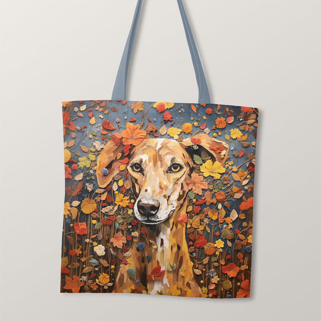 👉 PRINT ON DEMAND 👈 TOTE Floral Greyhound TP-39 Fabric Bag Panel