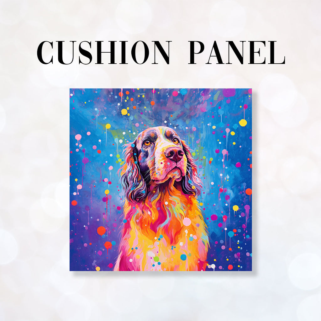 👉 PRINT ON DEMAND 👈 CUSHION Fabric Panel Colourful Springer Spaniel CP-47
