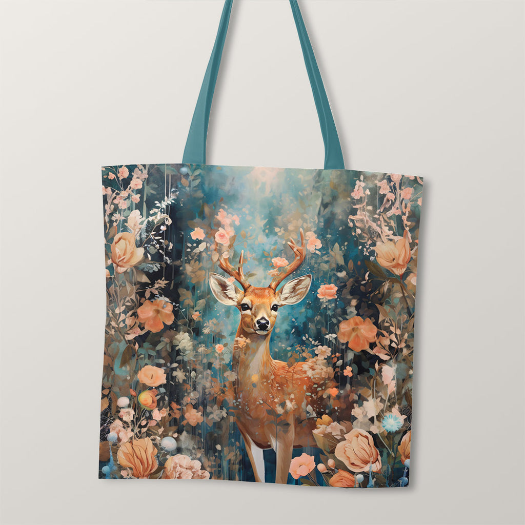 👉 PRINT ON DEMAND 👈 TOTE Autumn Floral Fawn TP-57 Fabric Bag Panel