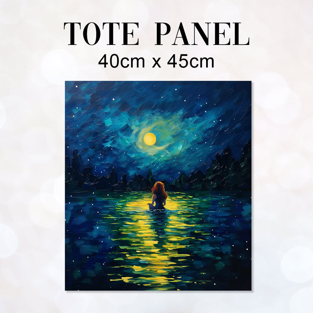 👉 PRINT ON DEMAND 👈 TOTE Starry Night Mermaid TP-6 Fabric Bag Panel