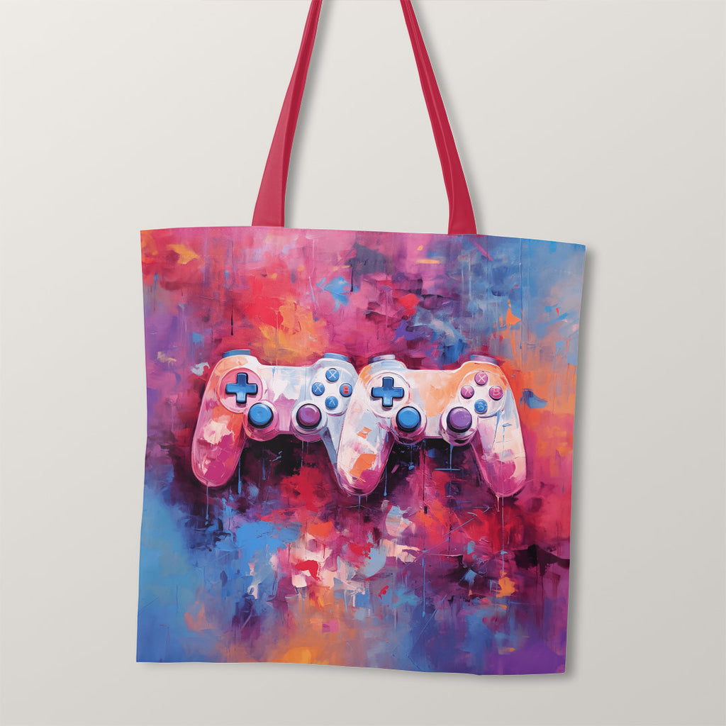 👉 PRINT ON DEMAND 👈 TOTE Pink and Purple Gaming TP-68 Fabric Bag Panel