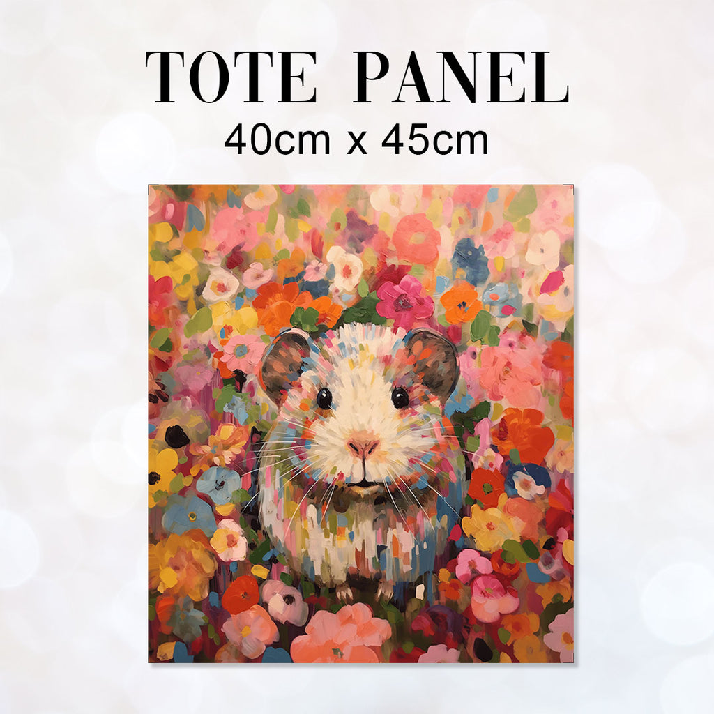 👉 PRINT ON DEMAND 👈 TOTE Floral Guinea Pig TP-78 Fabric Bag Panel