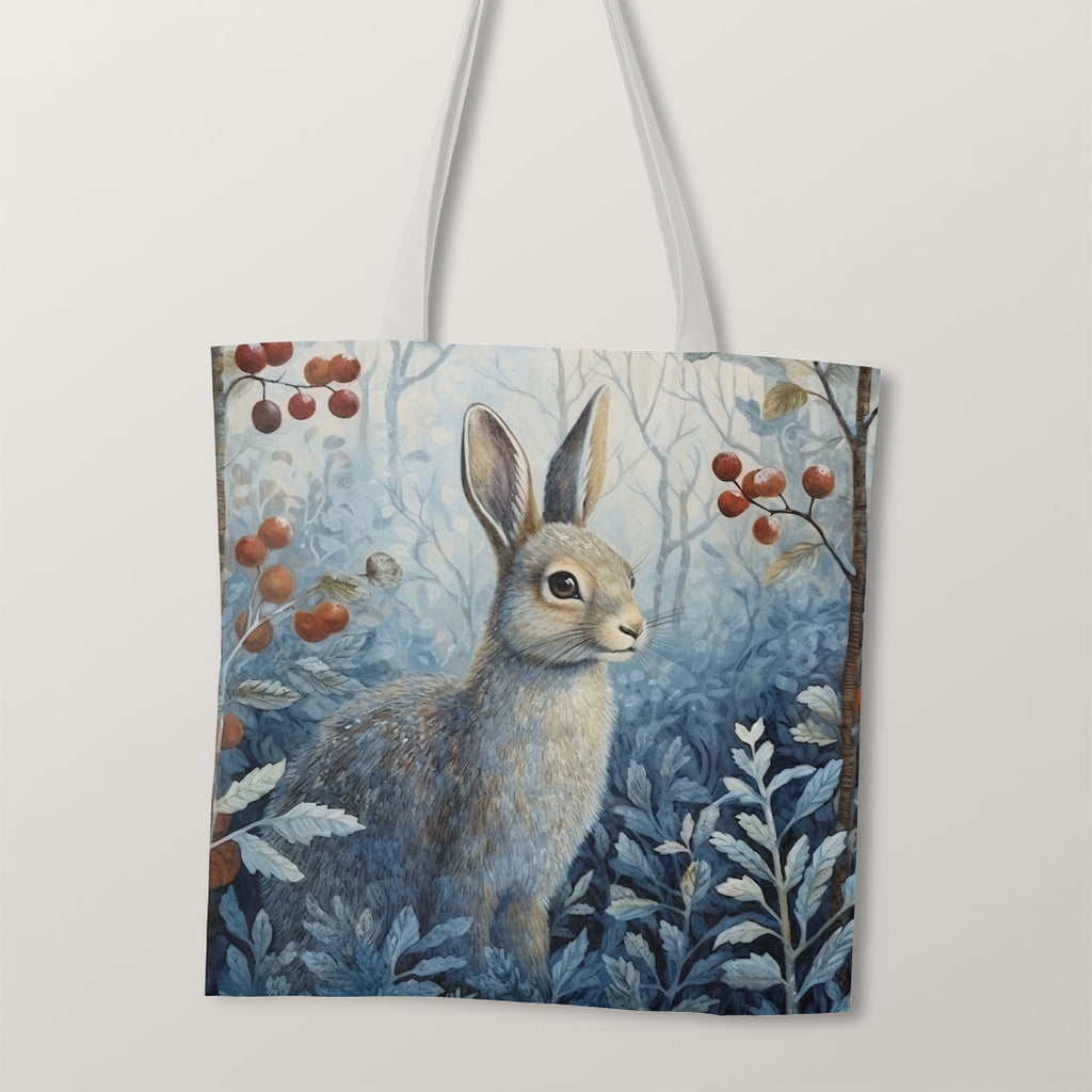 👉 PRINT ON DEMAND 👈 TOTE Winter Hare TP-96 Fabric Bag Panel