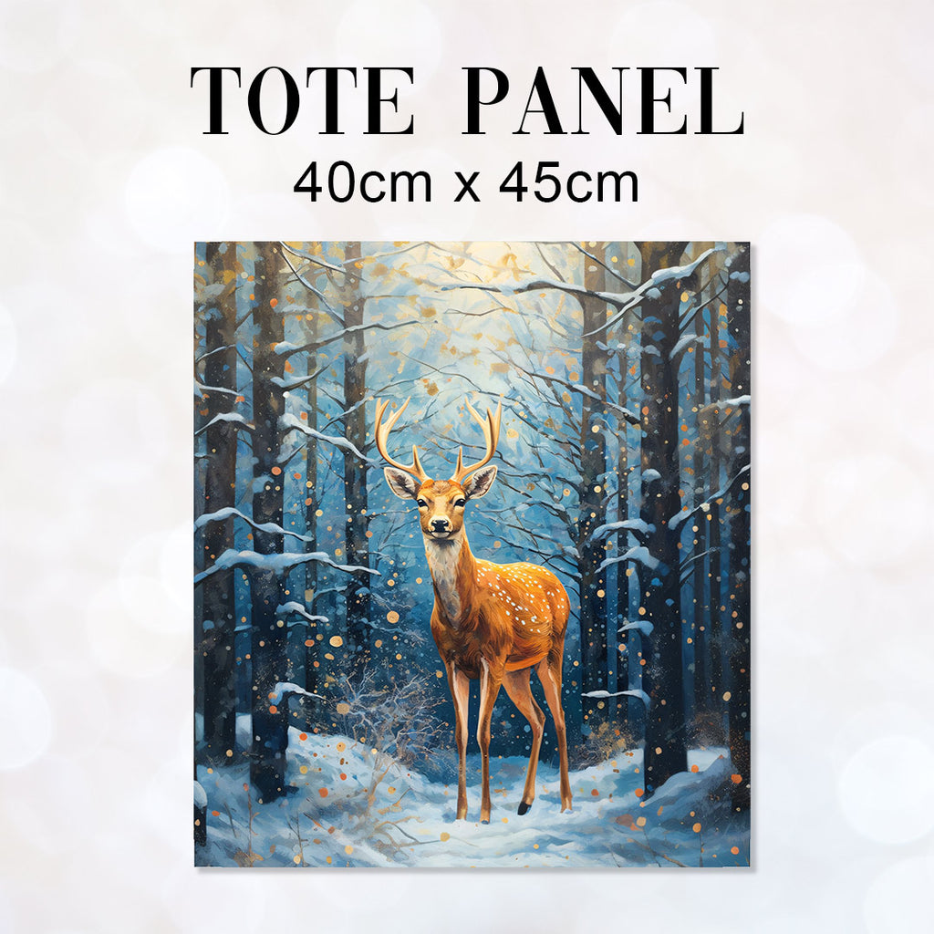 👉 PRINT ON DEMAND 👈 TOTE Whimsical Winter Deer TP-97 Fabric Bag Panel