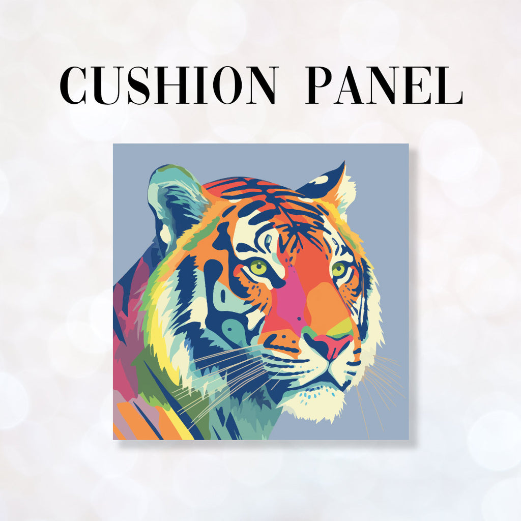 👉 PRINT ON DEMAND 👈 CUSHION Panel Tiger Blue