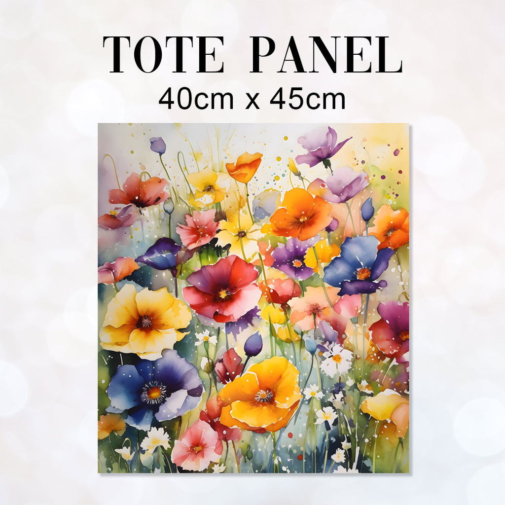 👉 PRINT ON DEMAND 👈 TOTE Watercolour Meadow Fabric Bag Panel