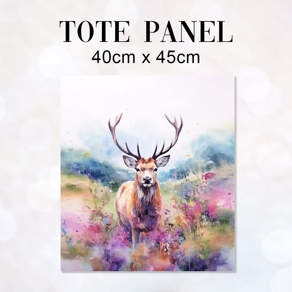 👉 PRINT ON DEMAND 👈 TOTE Watercolour Stag Fabric Bag Panel