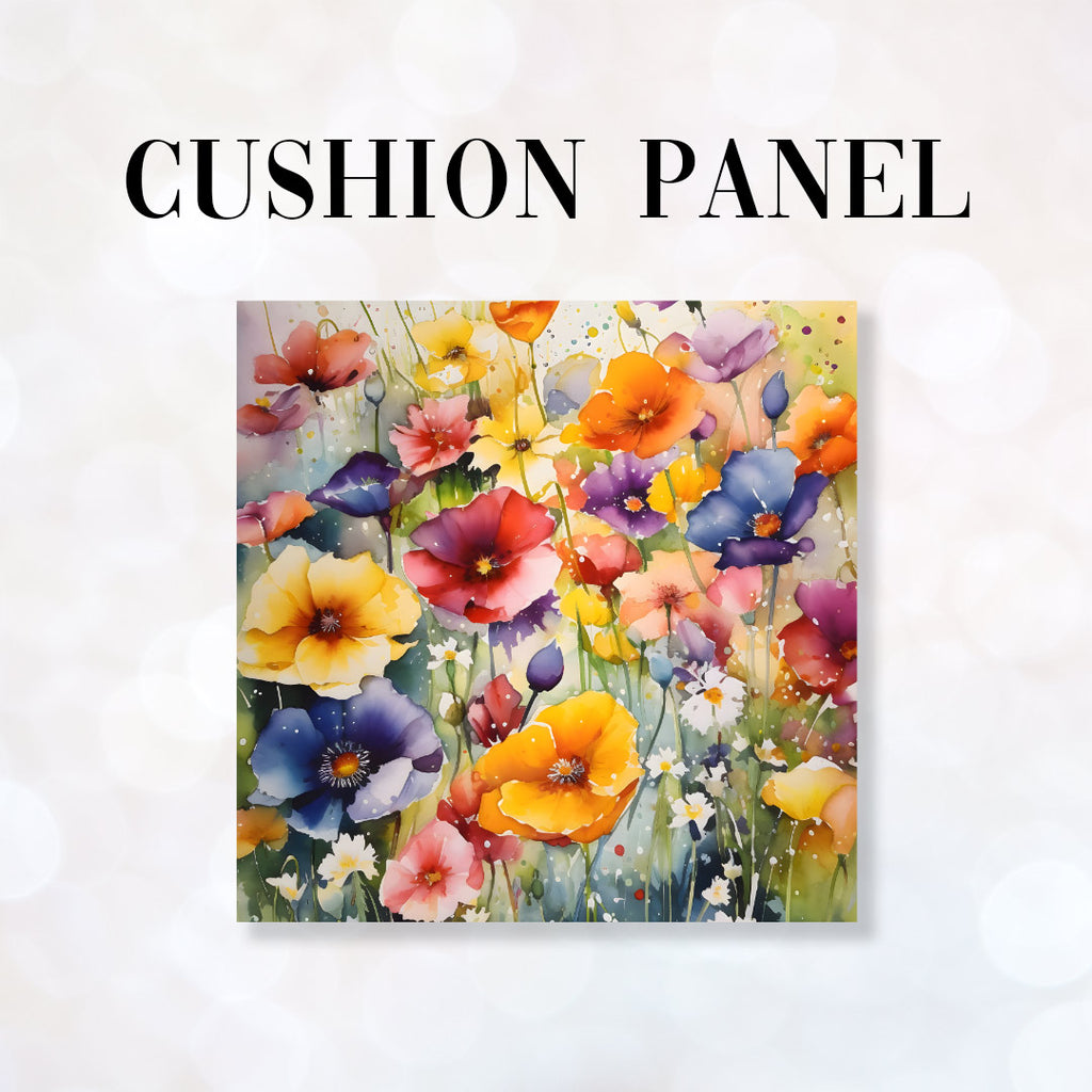 👉 PRINT ON DEMAND 👈 Cushion Panel Watercolour Meadow